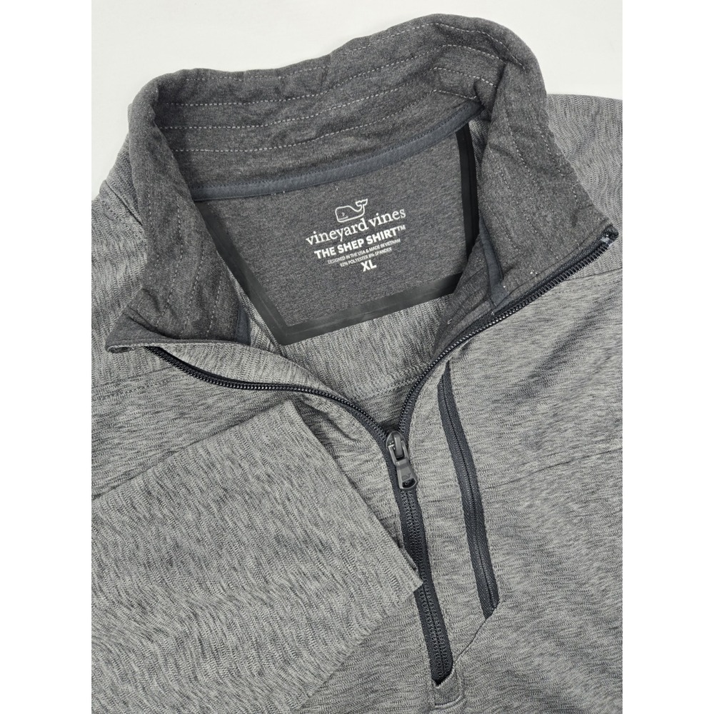 Vineyard Vines The Shep Shirt Pullover Mens XL Gray Stretch Quarter Zip Mock Nk